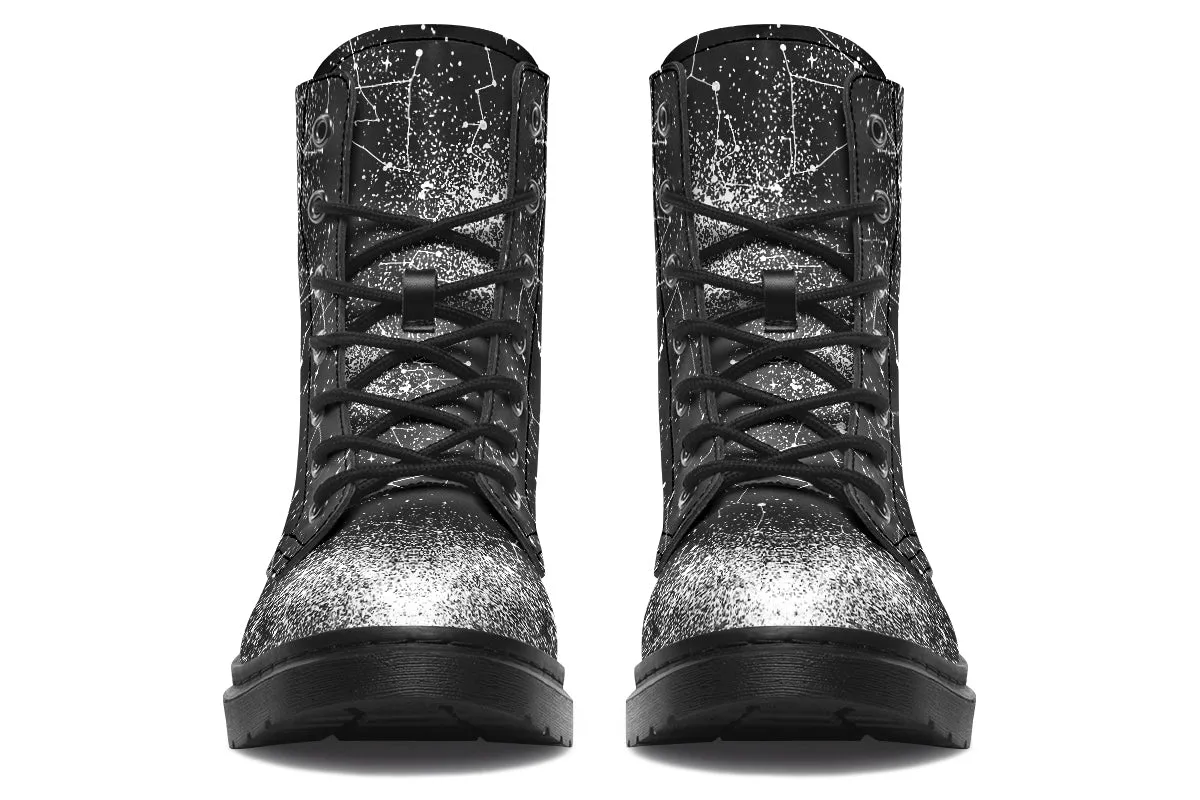 Constellation Boots - Vegan Leather Doc-Style Boots with Durable Stitched on Soles