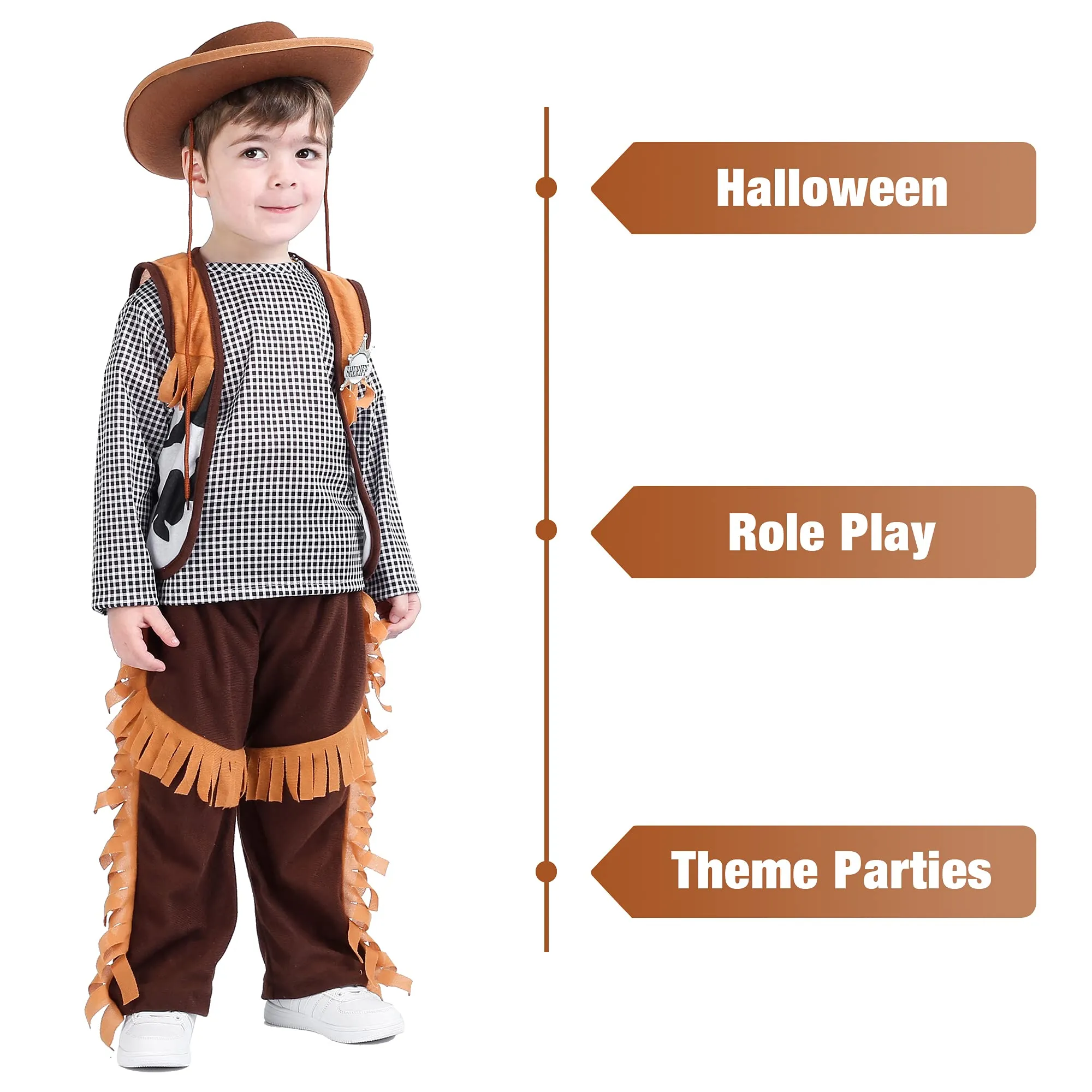 Cowboy Costume Boy Dress Up Clothes Role Play Outfit