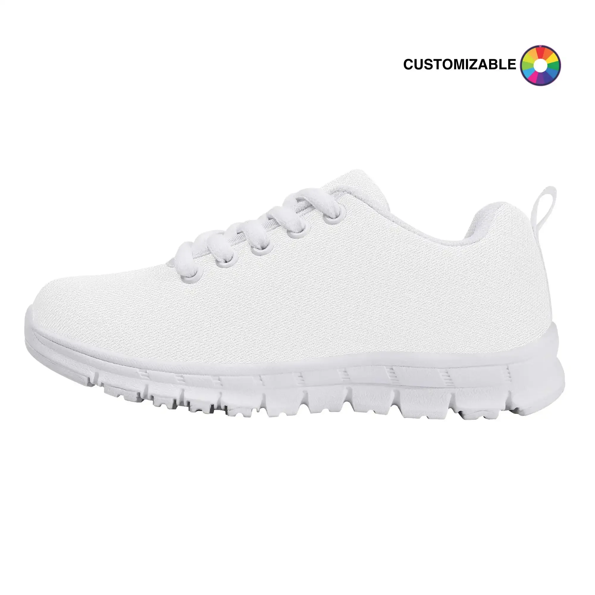 Customizable Kids Running Shoes - White