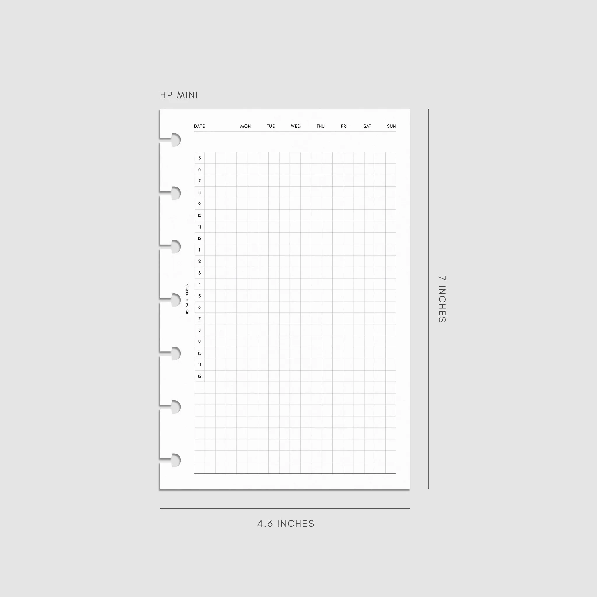 Daily Agenda Graph Inserts | Undated Horizontal