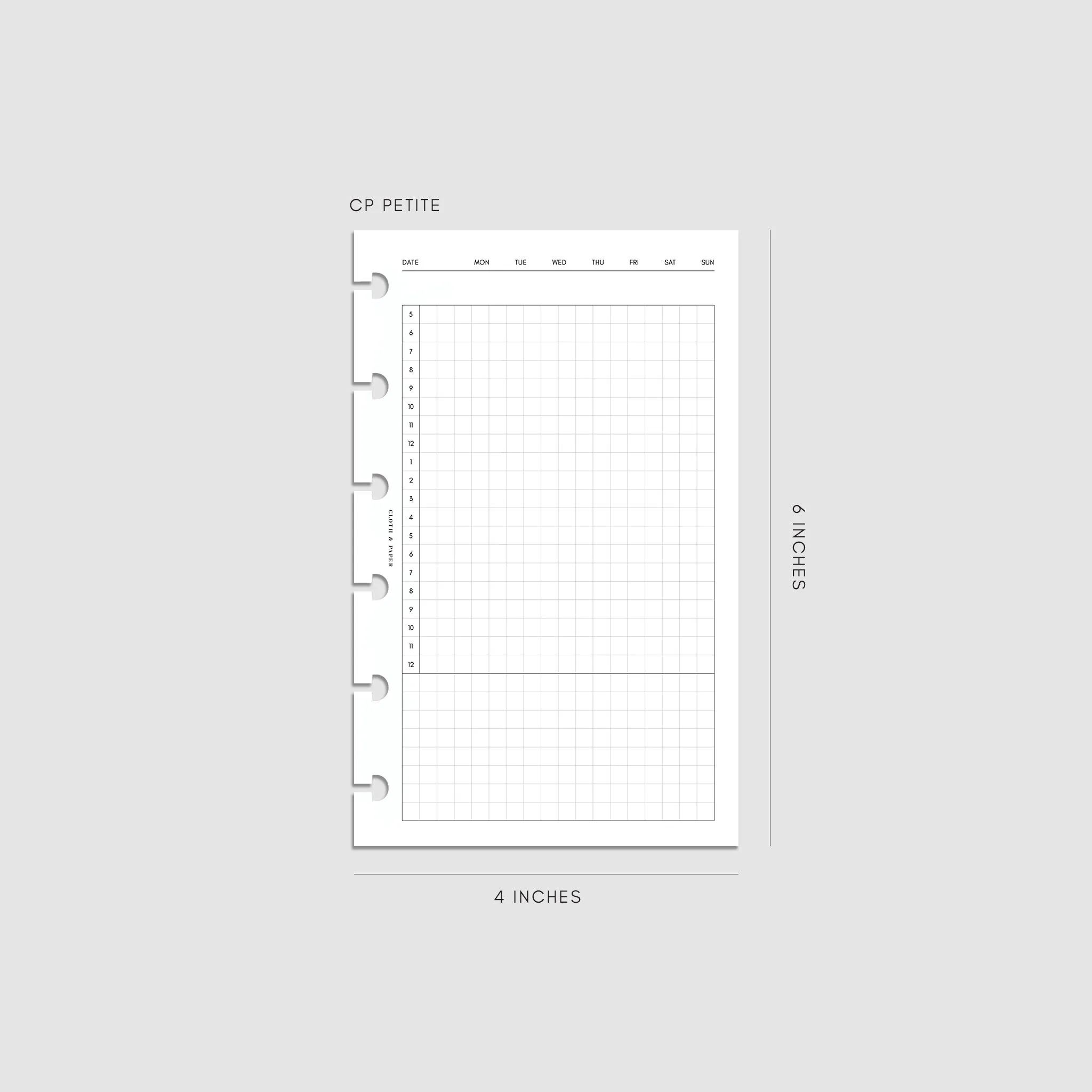 Daily Agenda Graph Inserts | Undated Horizontal