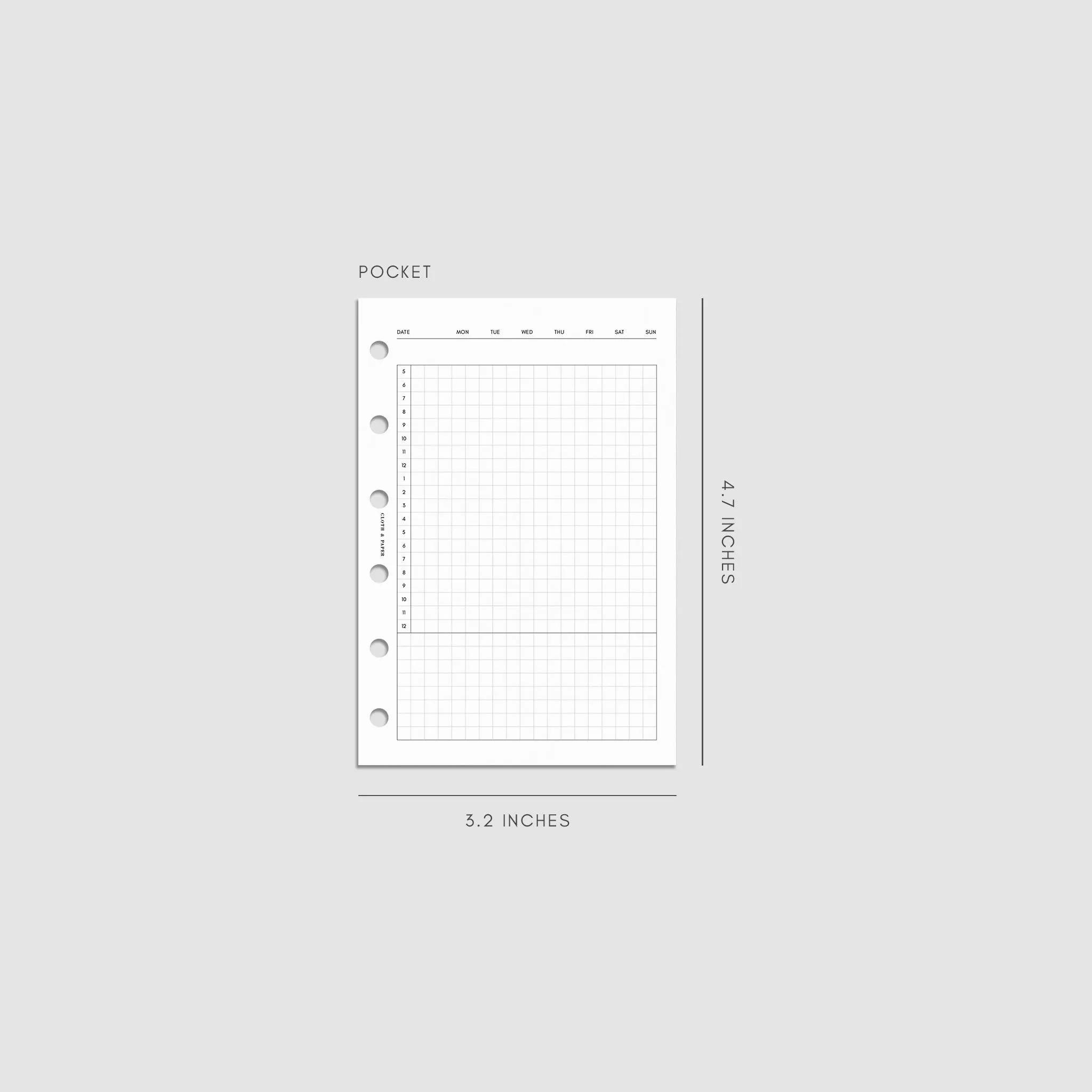 Daily Agenda Graph Inserts | Undated Horizontal