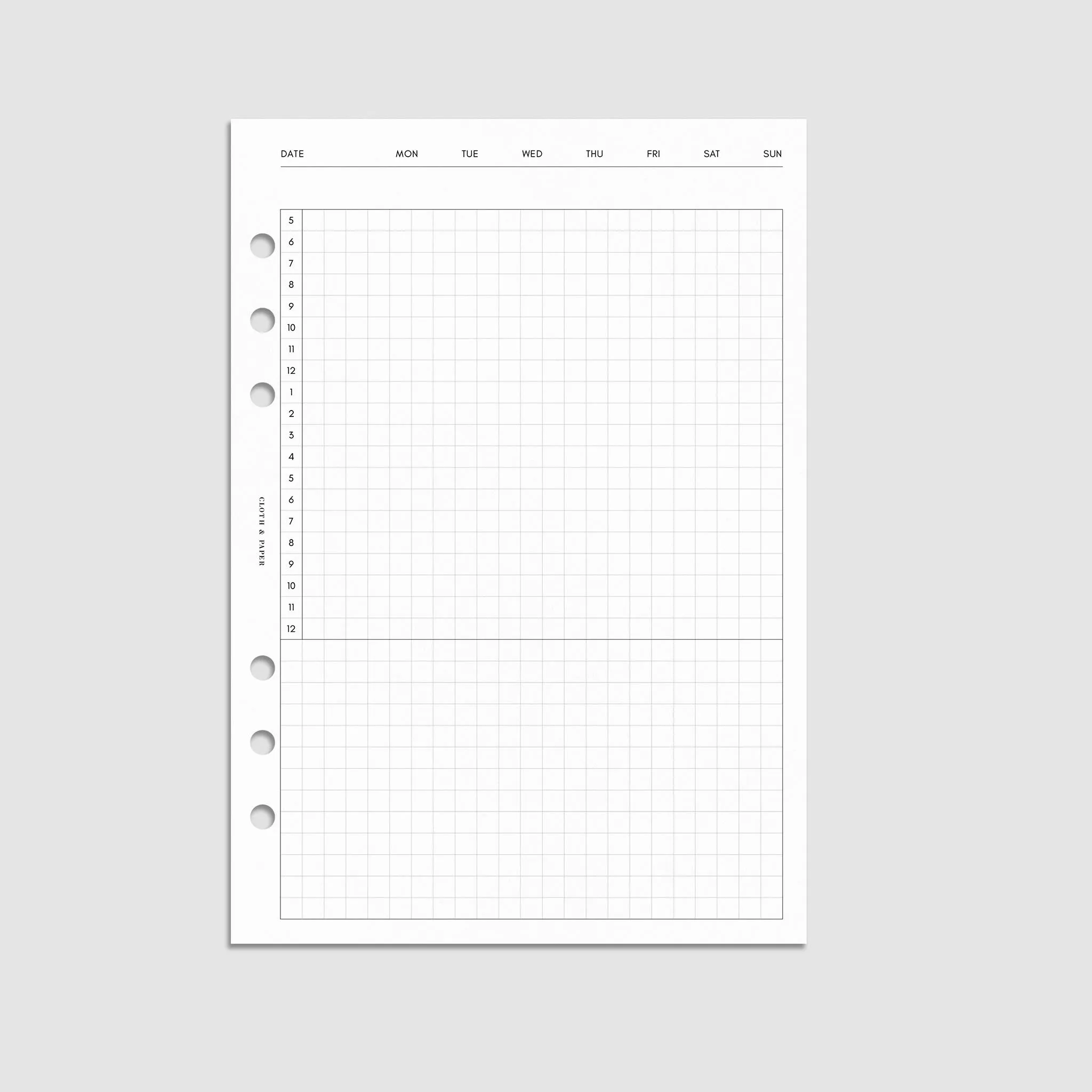 Daily Agenda Graph Inserts | Undated Horizontal