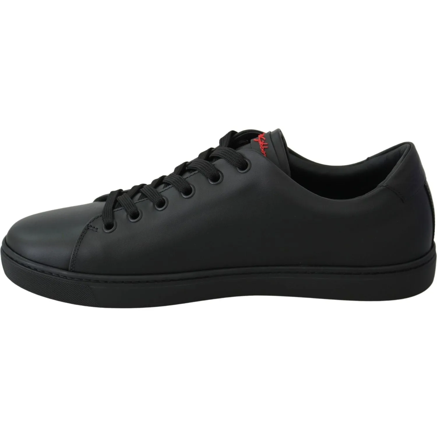 Dolce & Gabbana Elegant Leather Sneakers with Red Accents