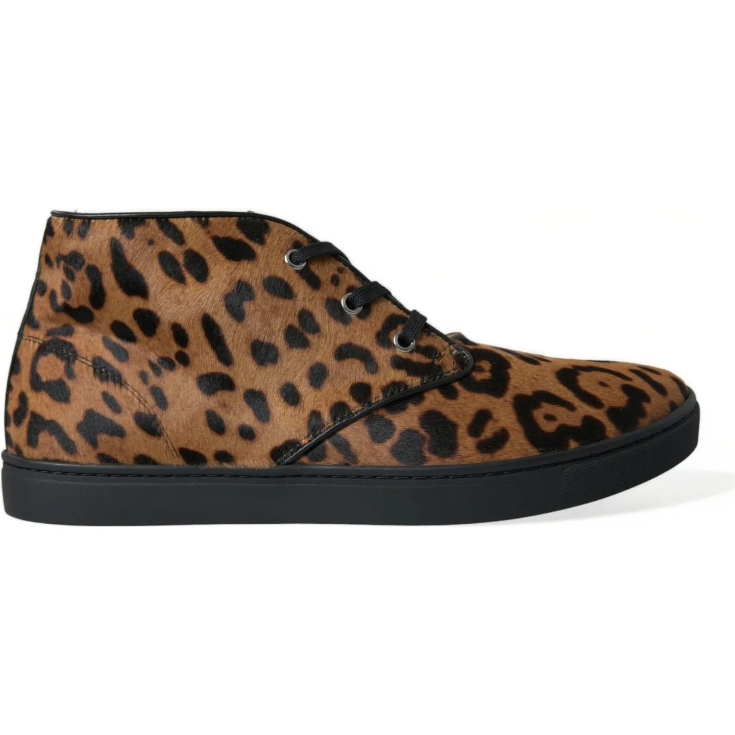 Dolce & Gabbana Elegant Leopard Print Mid-Top Sneakers