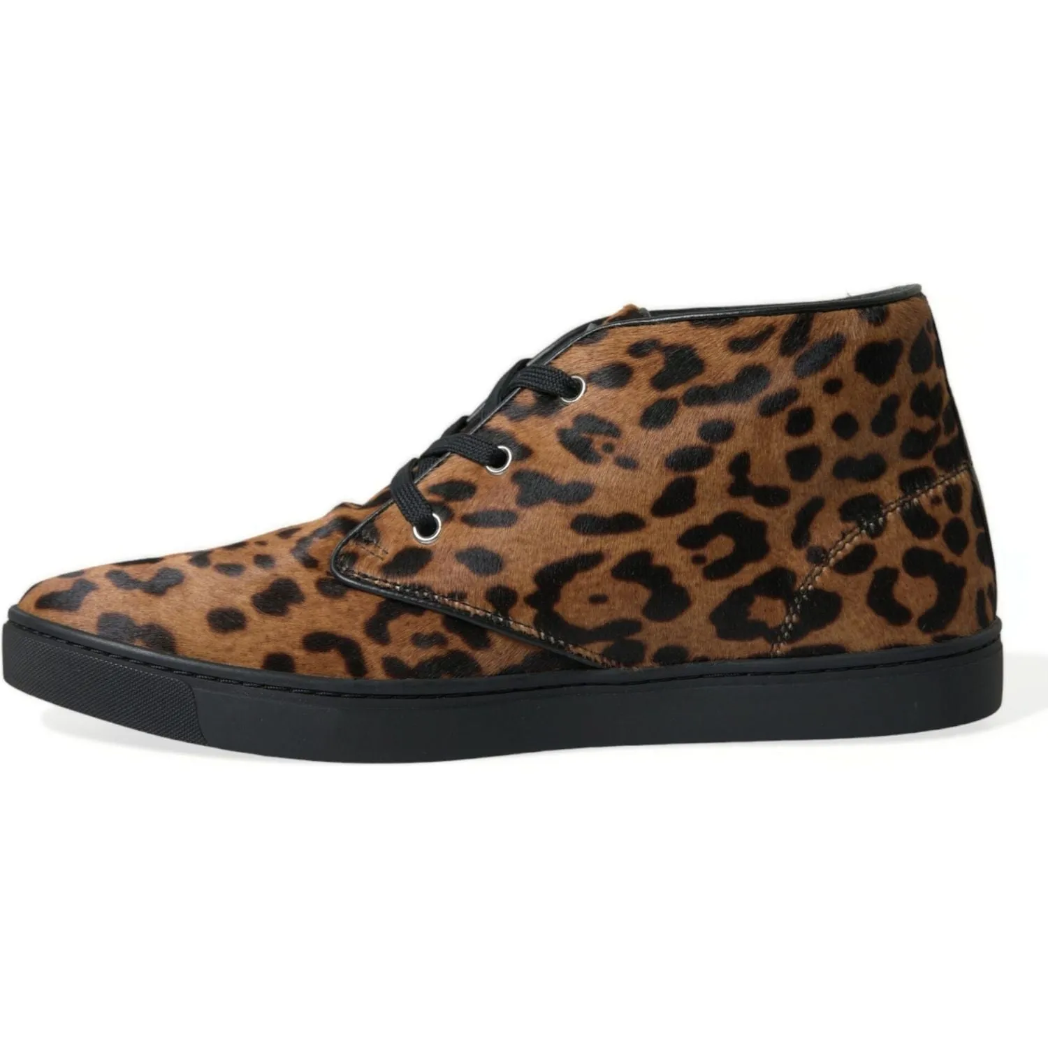 Dolce & Gabbana Elegant Leopard Print Mid-Top Sneakers