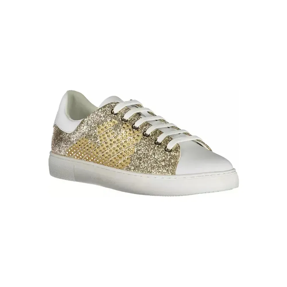 Emporio Armani Gold Polyester Women Sneaker