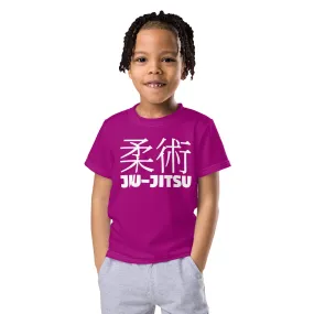 Fashionable Performance: Boy's Short Sleeve Classic Jiu-Jitsu Rash Guard - Vivid Purple