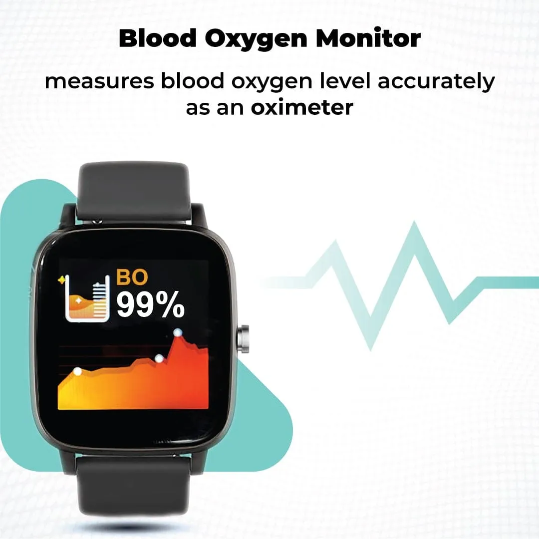 Hammer Pulse Oximeter Unisex Smartwatch with Body-Temp Sensor