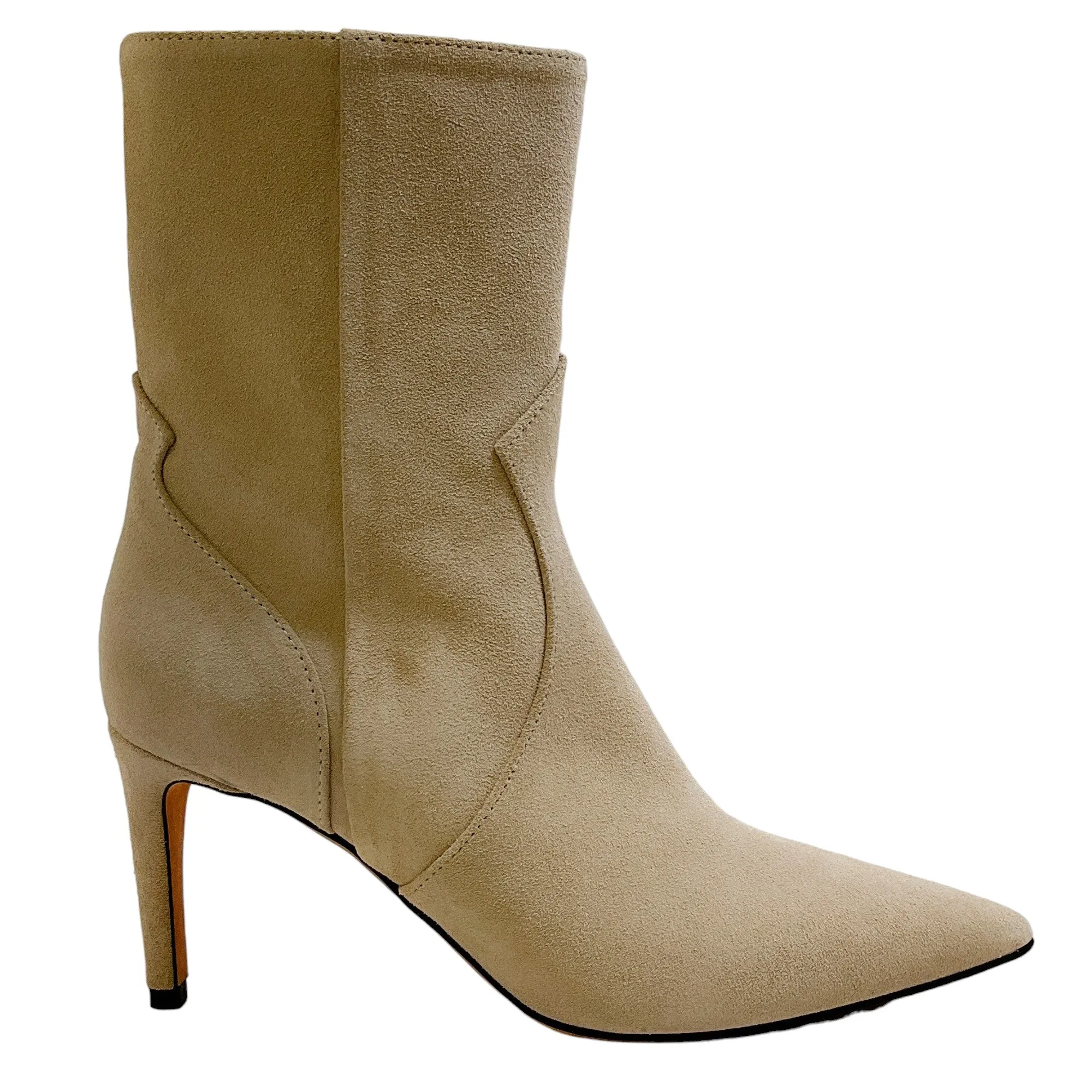 Iro Light Beige Suede Booties