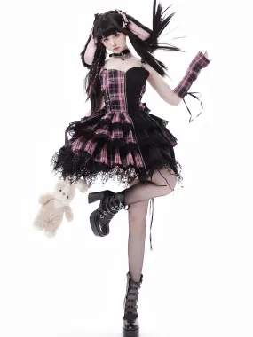 Japanese Idol Daily Performance Outfit Gothic Mini Dress