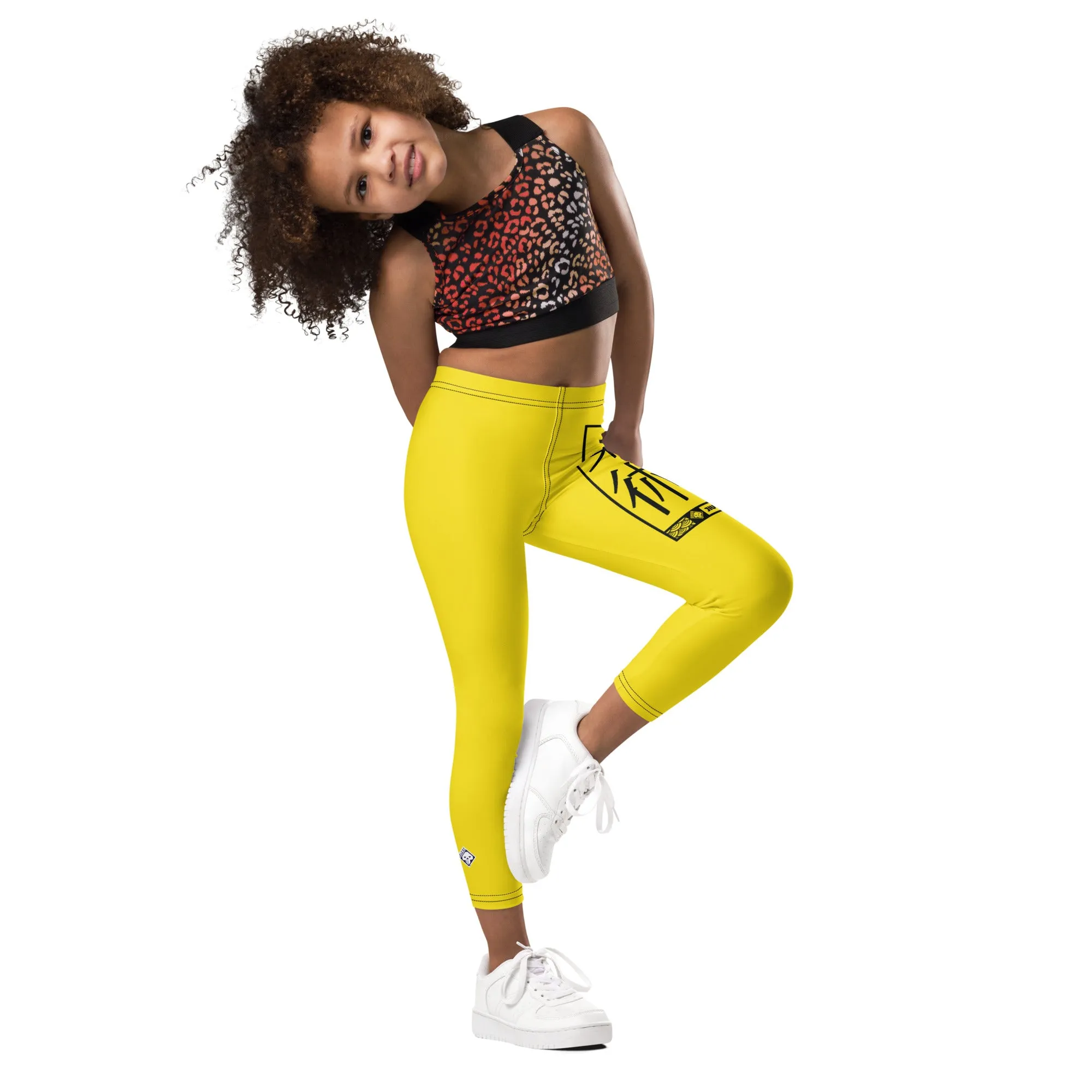 Kids' Girls Yoga Pants Workout Leggings Jiu-Jitsu 017 - Golden Sun