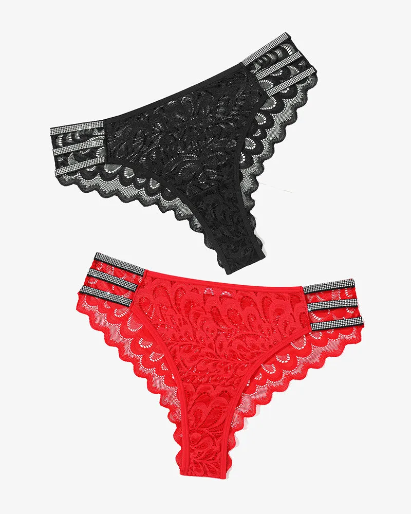 Lace Glitter Panty Cheeky Underwear