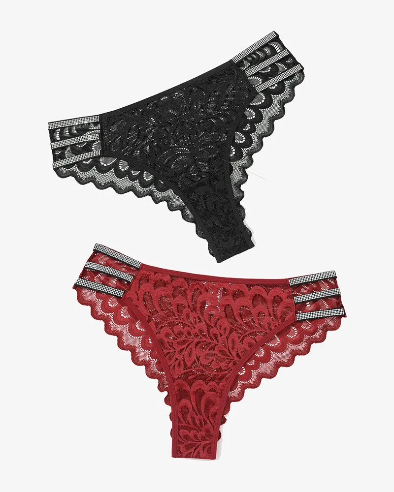 Lace Glitter Panty Cheeky Underwear