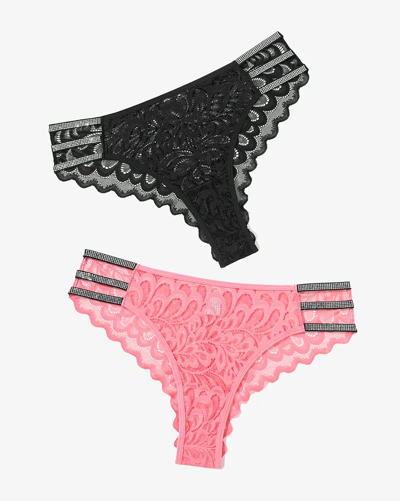 Lace Glitter Panty Cheeky Underwear