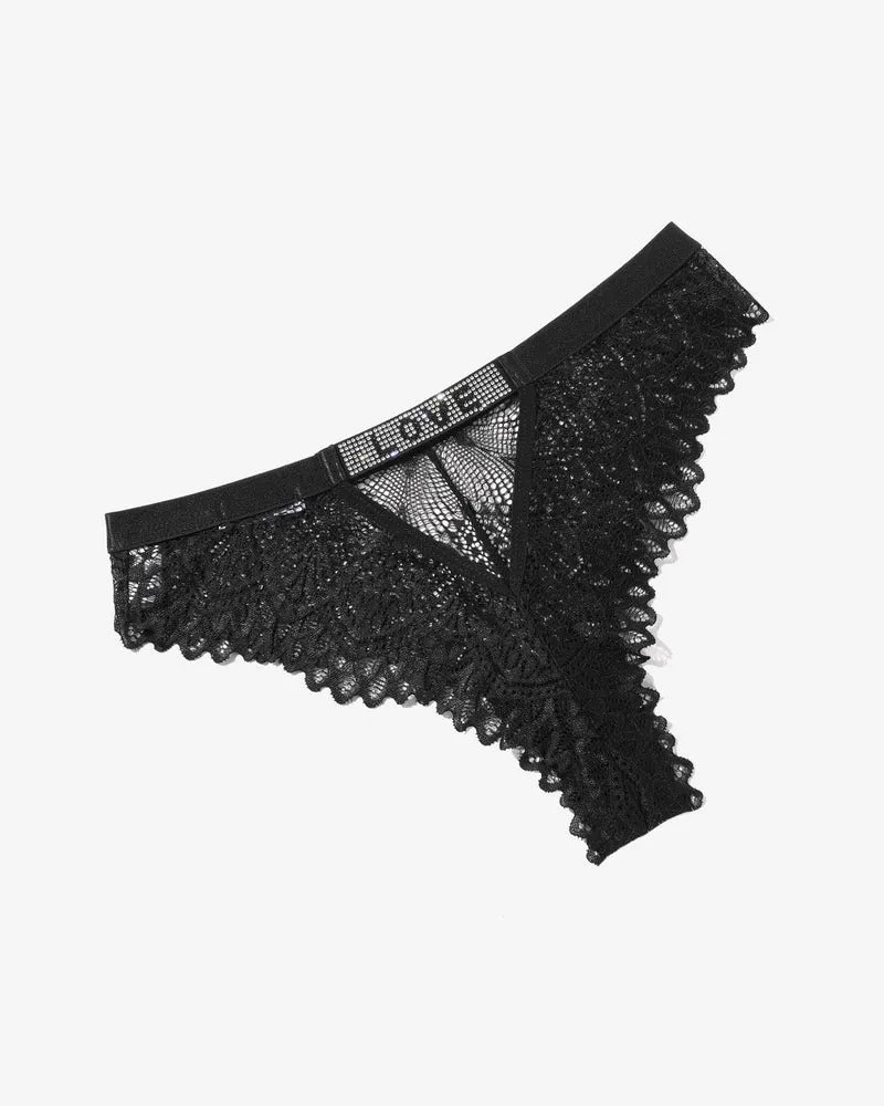 Lace Panty Rhinestone Underwear