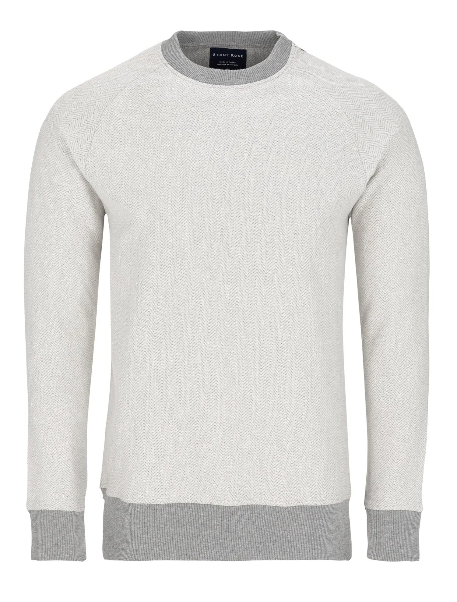 Light Gray Herringbone Sweater