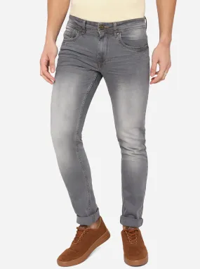 Light Grey Solid Narrow Fit Jeans | Greenfibre