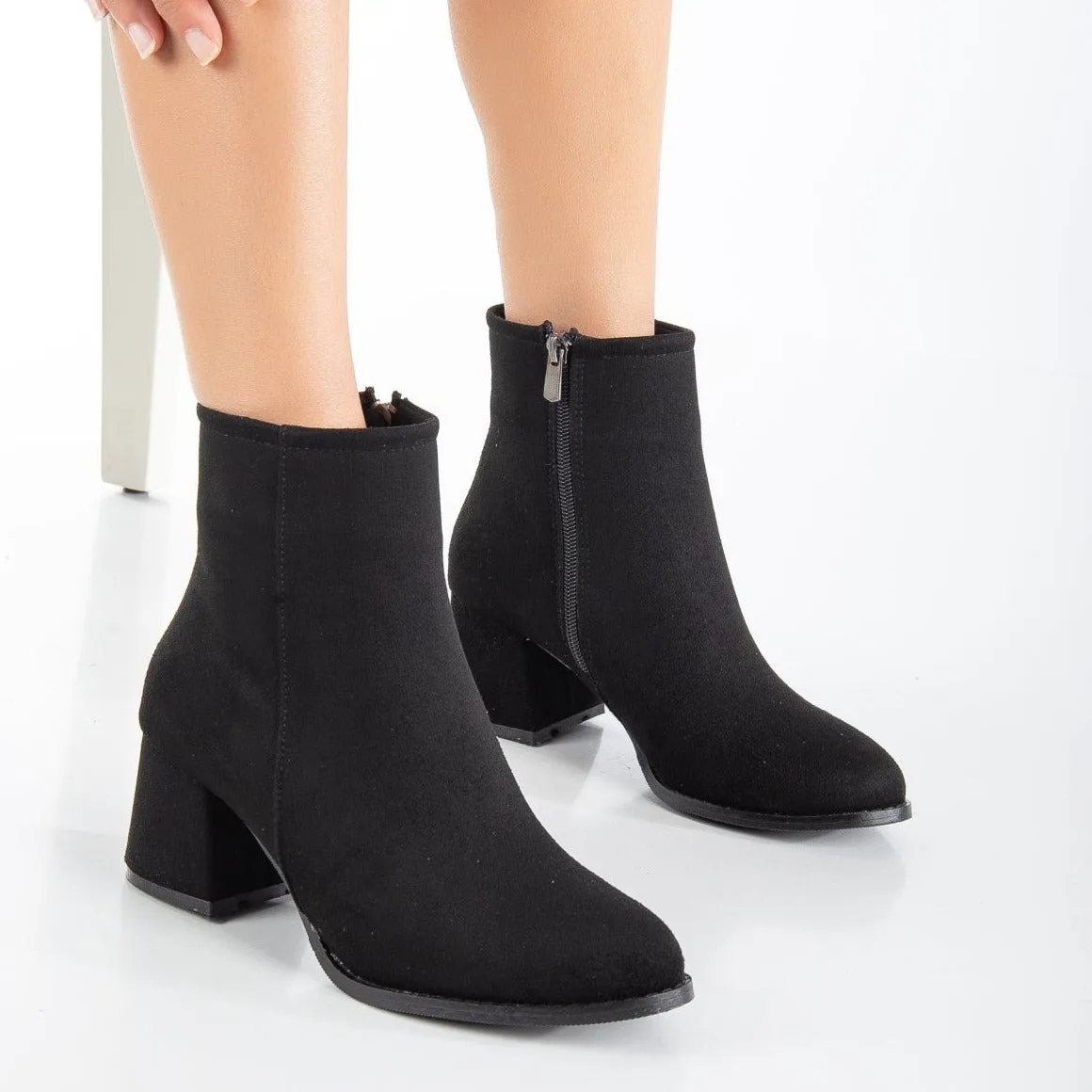 Linette - Black Suede Ankle Boots