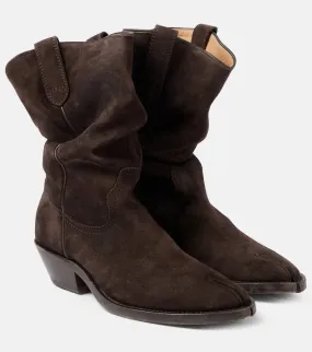 Maison Margiela tabi suede cowboy boots, brown