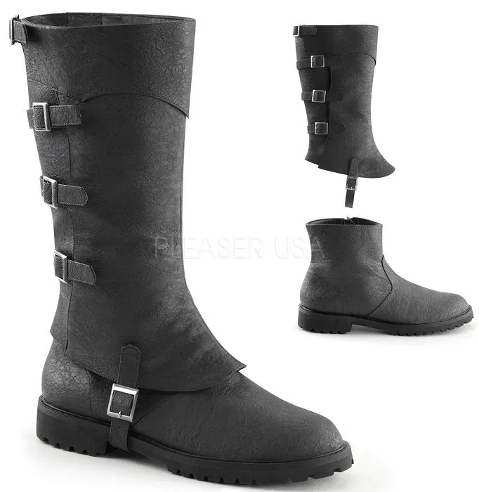 Men's Buckled Strap Knee Boots (GOTHAM-105)