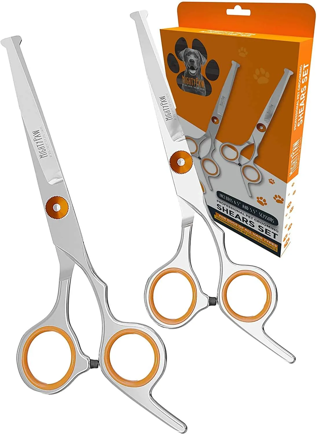 Mighty Paw 2-Pack Professional Dog Grooming Shears