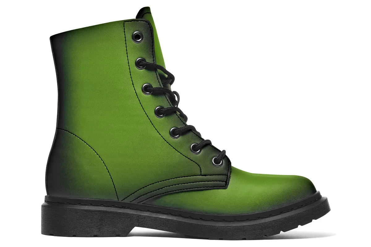 Mystic Moss Boots - Vegan Leather Doc-Style Boots with Durable Stitched on Soles