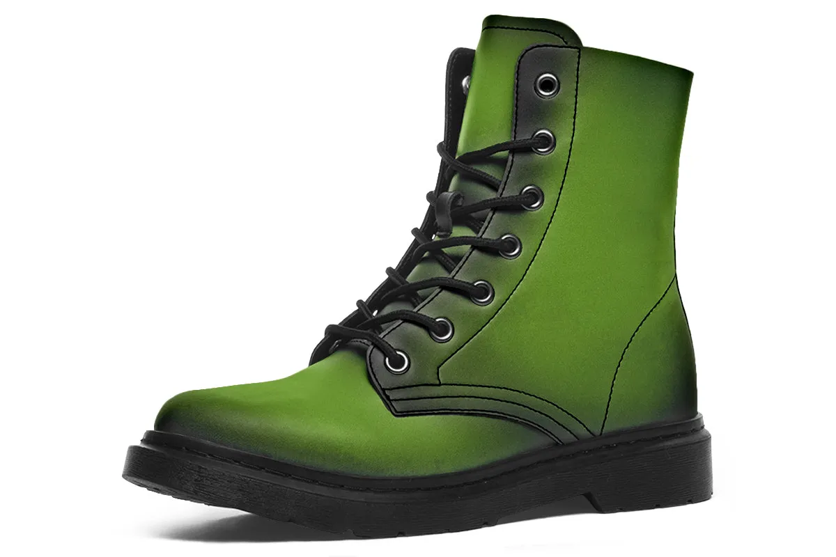 Mystic Moss Boots - Vegan Leather Doc-Style Boots with Durable Stitched on Soles