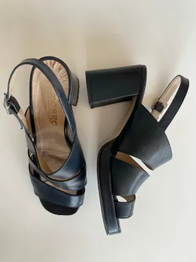 Navy Blue Retro Sandal