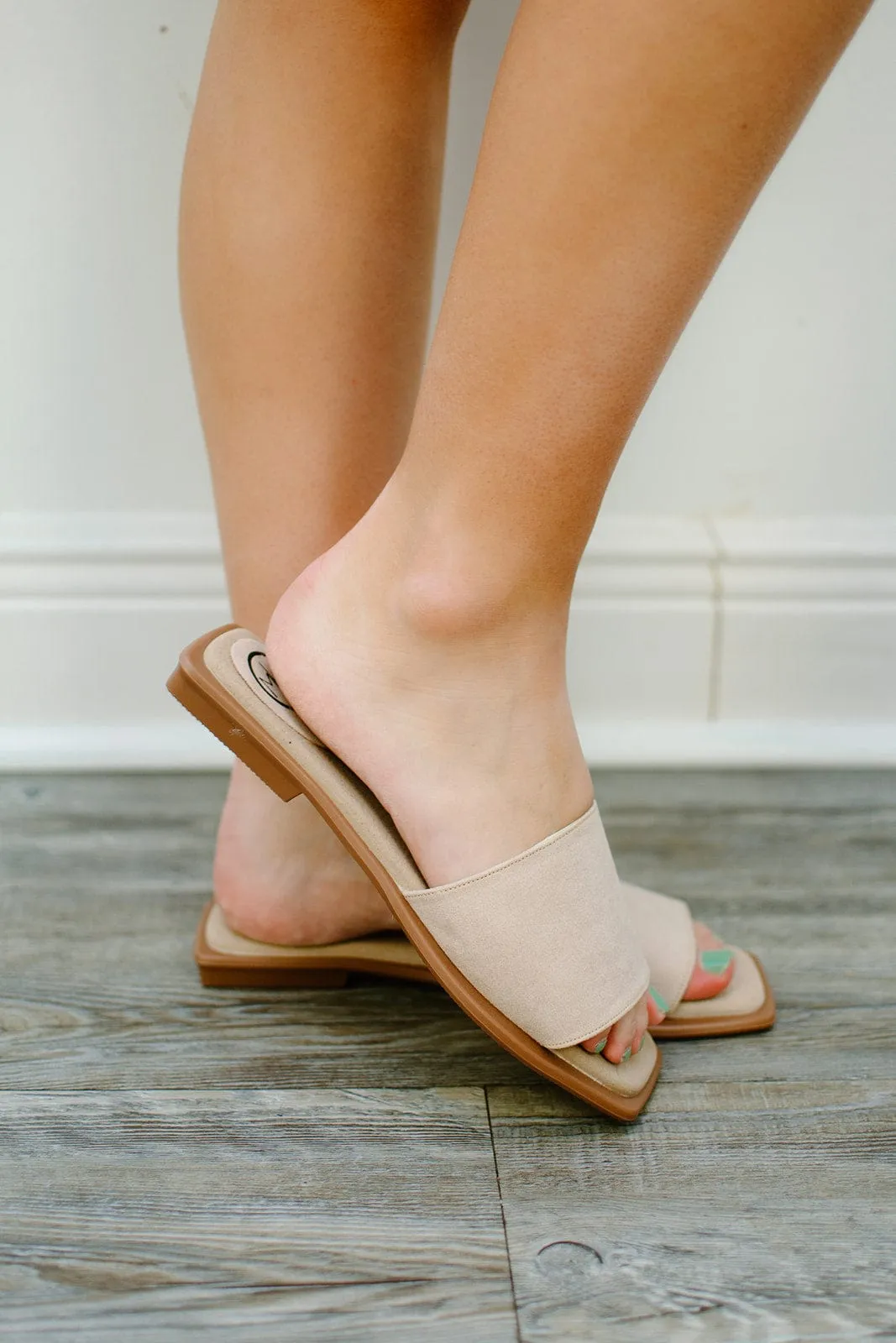 Nude Slip On Sandals