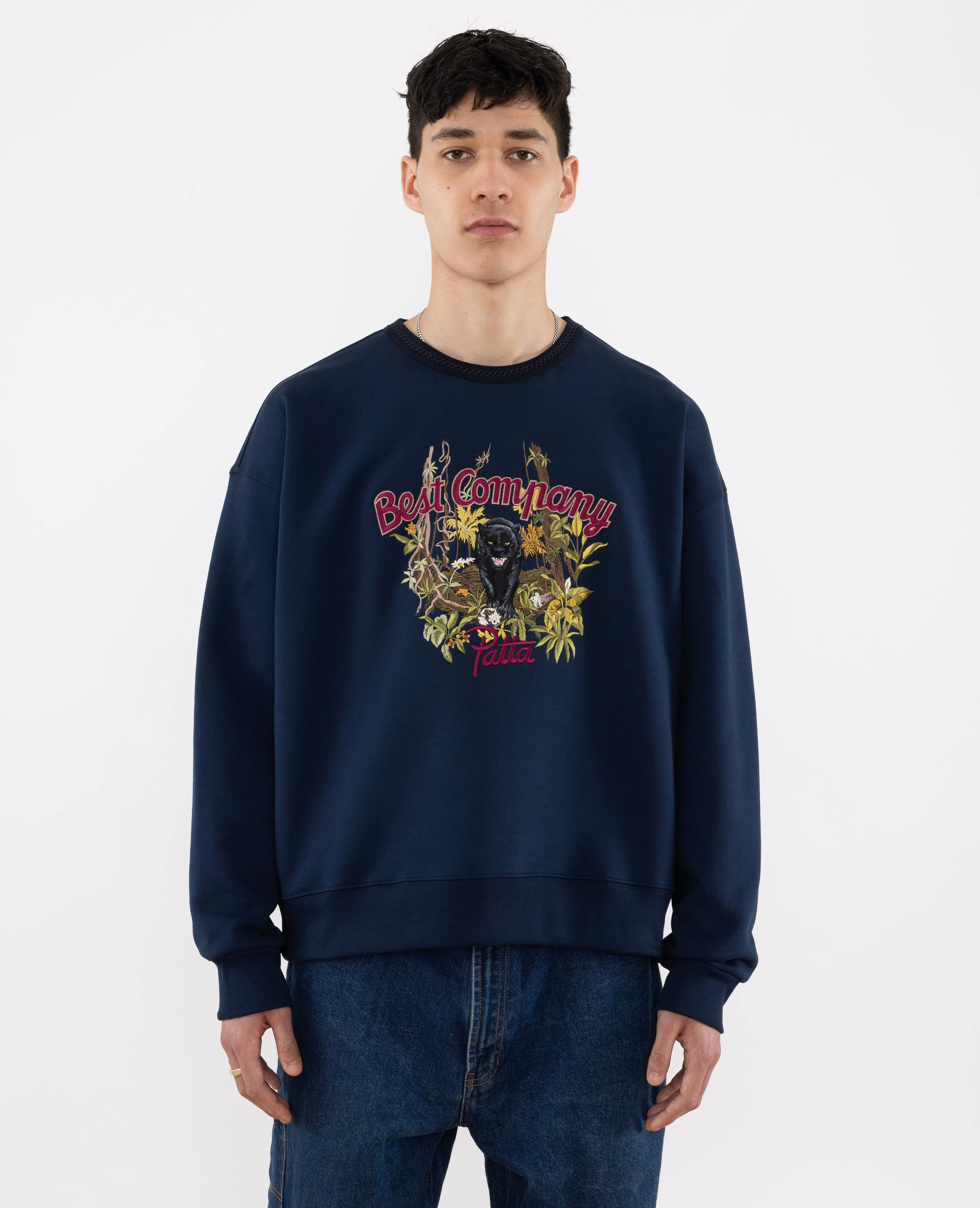 Patta x Best Company Busbusi Crewneck Sweater (Navy)