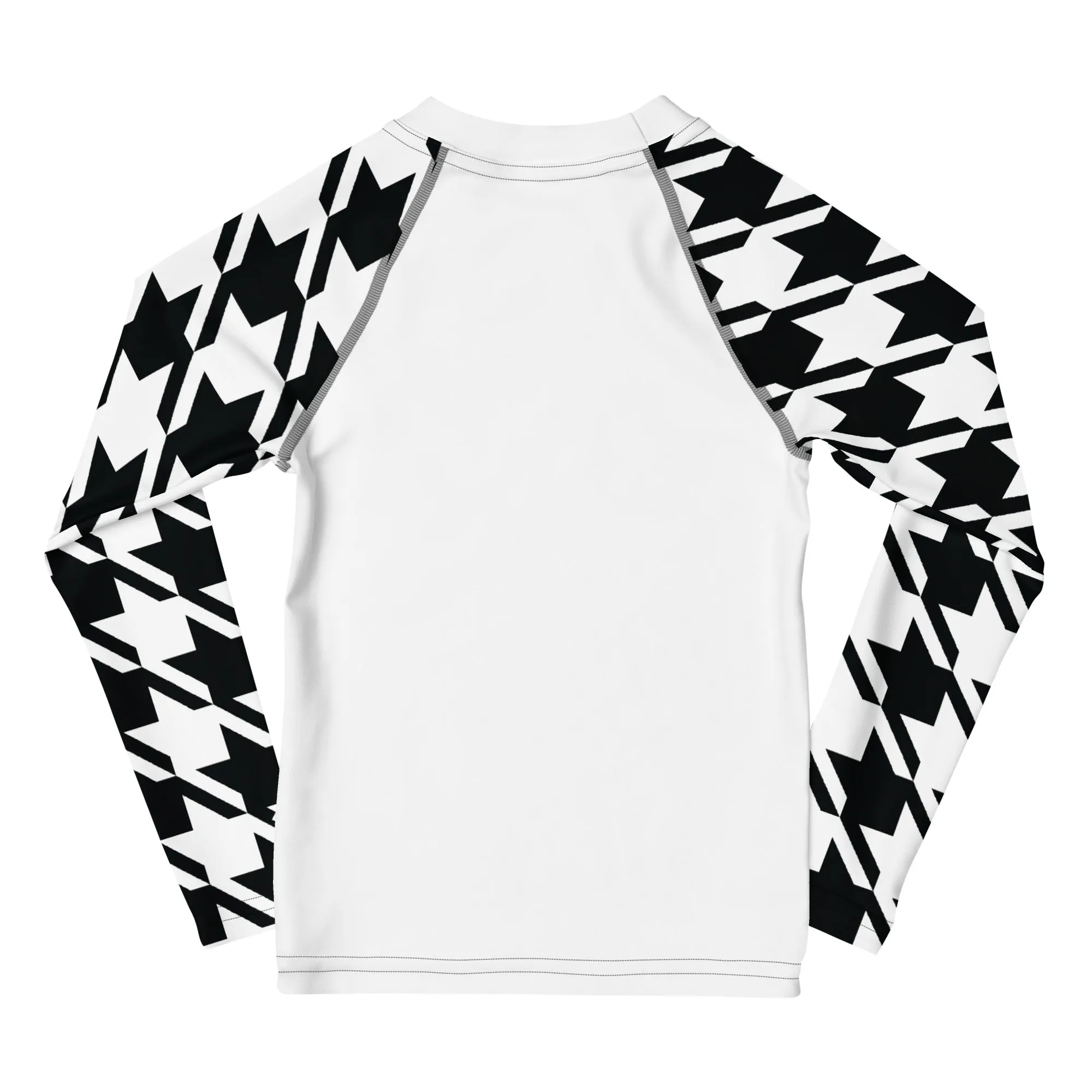 Performance Meets Style: Girl's Houndstooth Classic Jiu-Jitsu BJJ Rash Guard