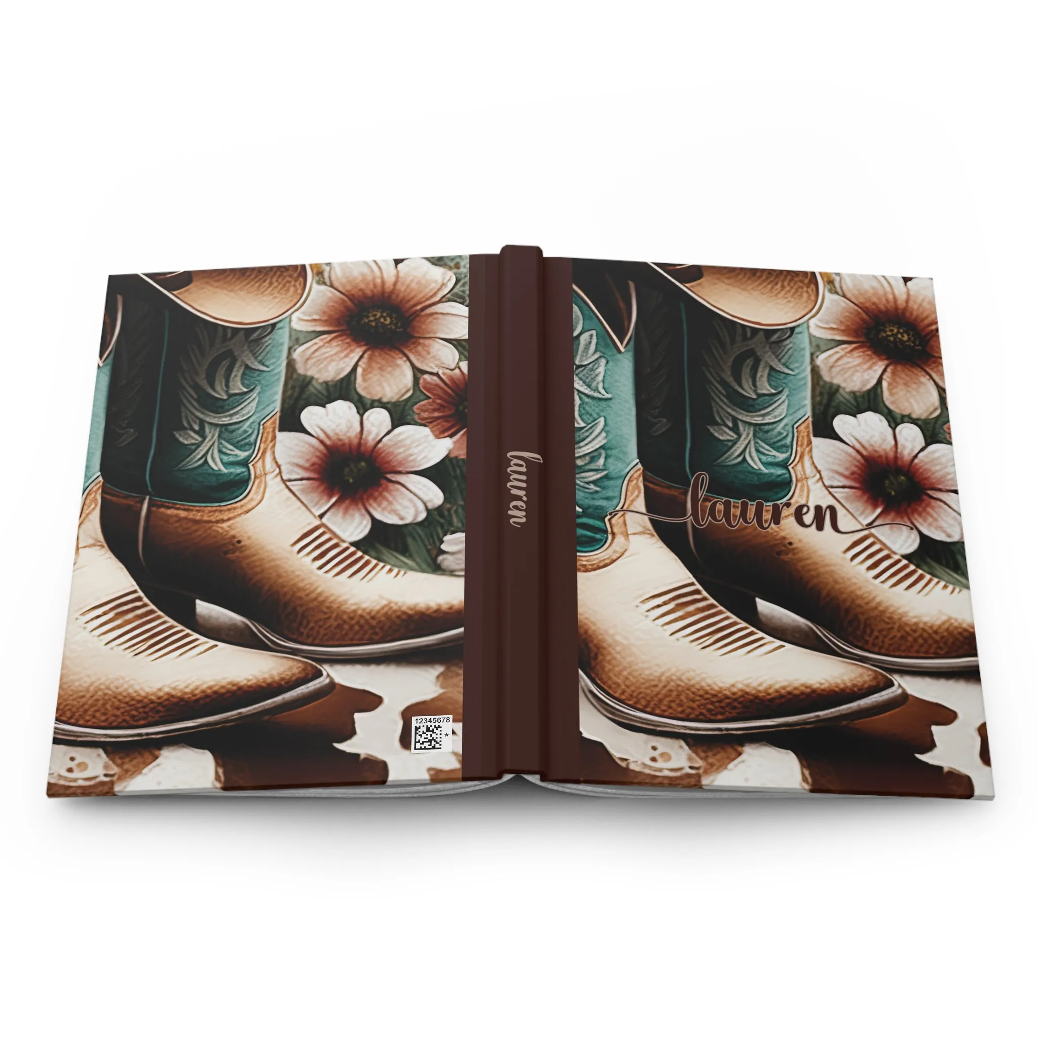 Personalised Hardcover Journal Matte, Country and Western,  Country Boots awd-1725