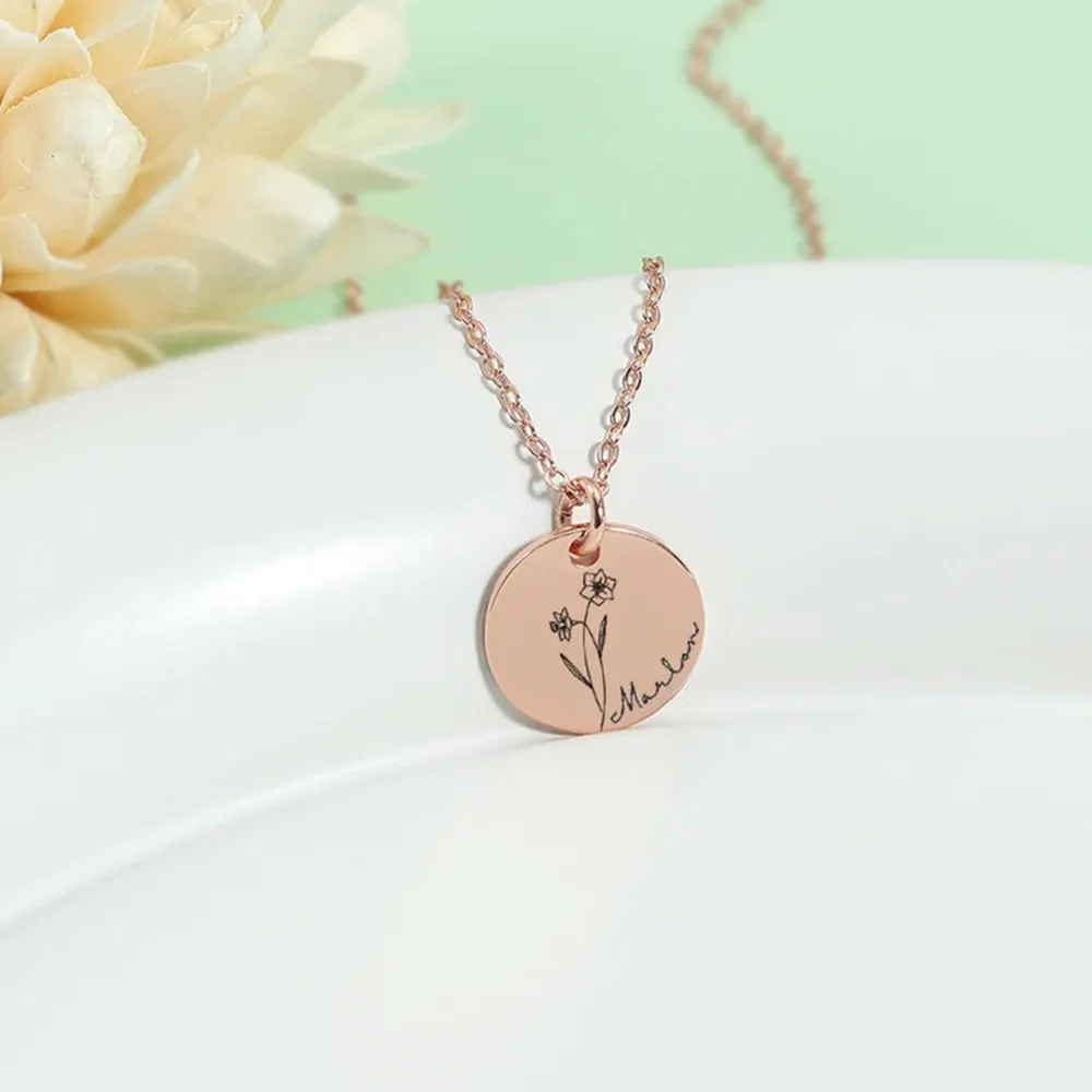 Personalized Custom Floral Necklace