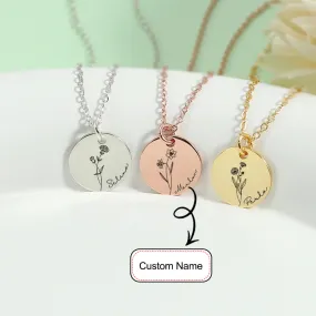 Personalized Custom Floral Necklace