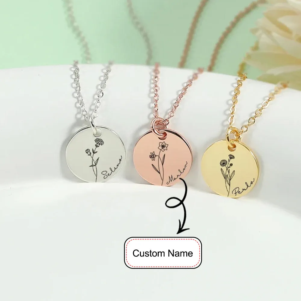 Personalized Custom Floral Necklace