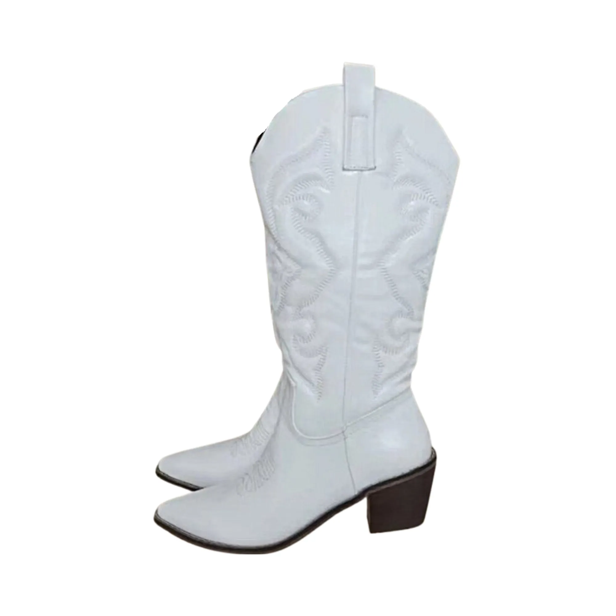 Pre Order:  Embossed Mid-Calf Cowboy Boots