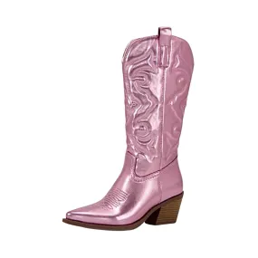 Pre Order:  Embossed Mid-Calf Cowboy Boots