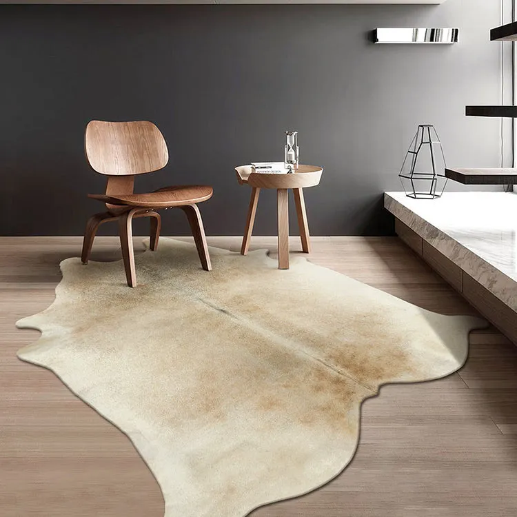 Premium Champagne Faux Cowhide Rug