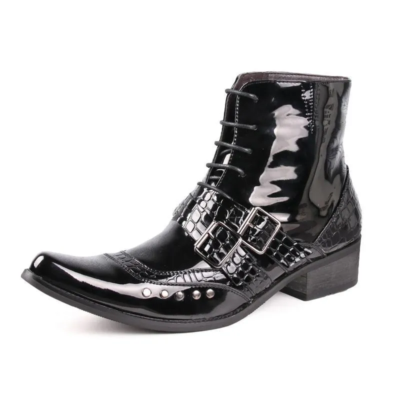 Punk Pike Snakeskin Boots - Men's Size 6