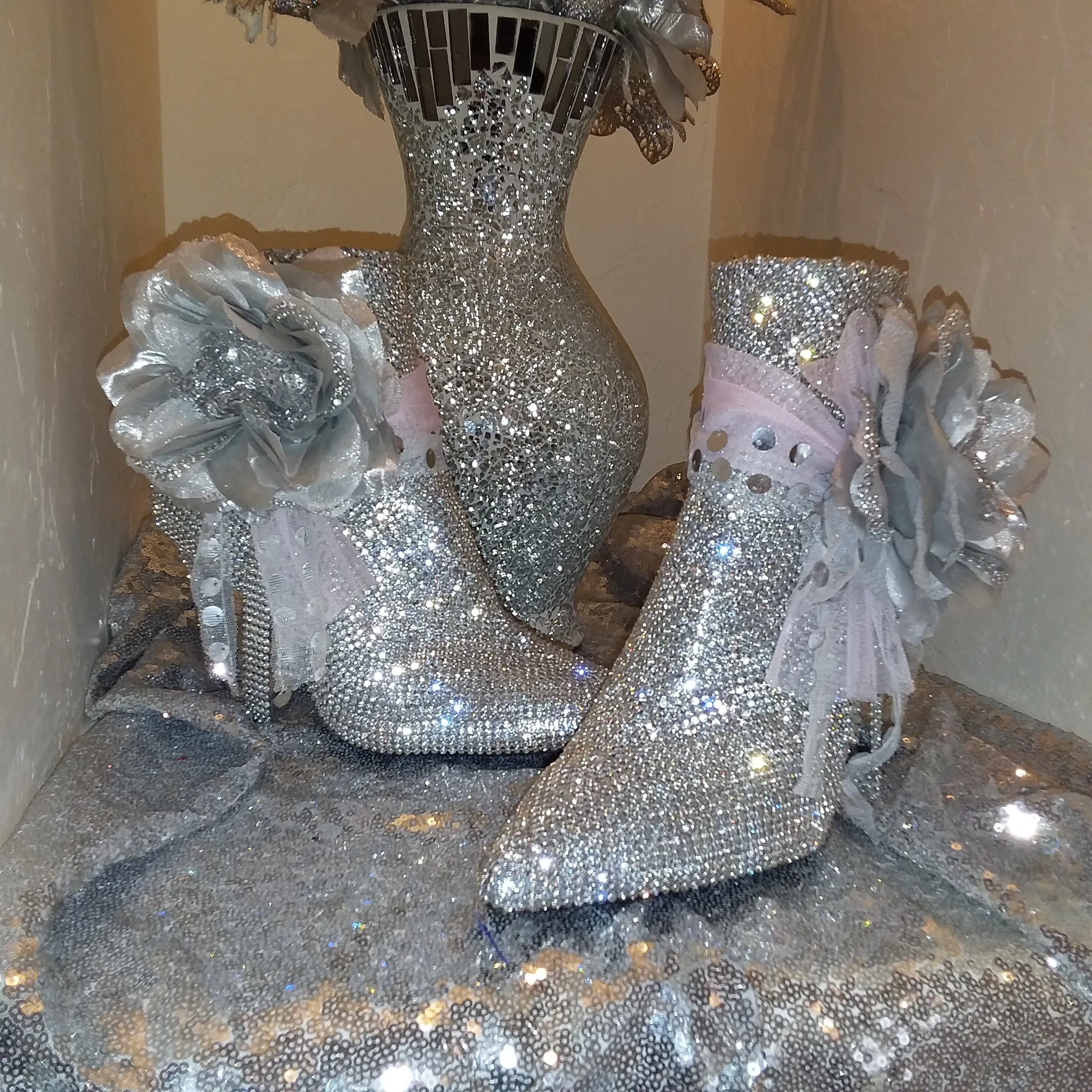 "TINSLEY" Crystal Diamante Ankle Booties