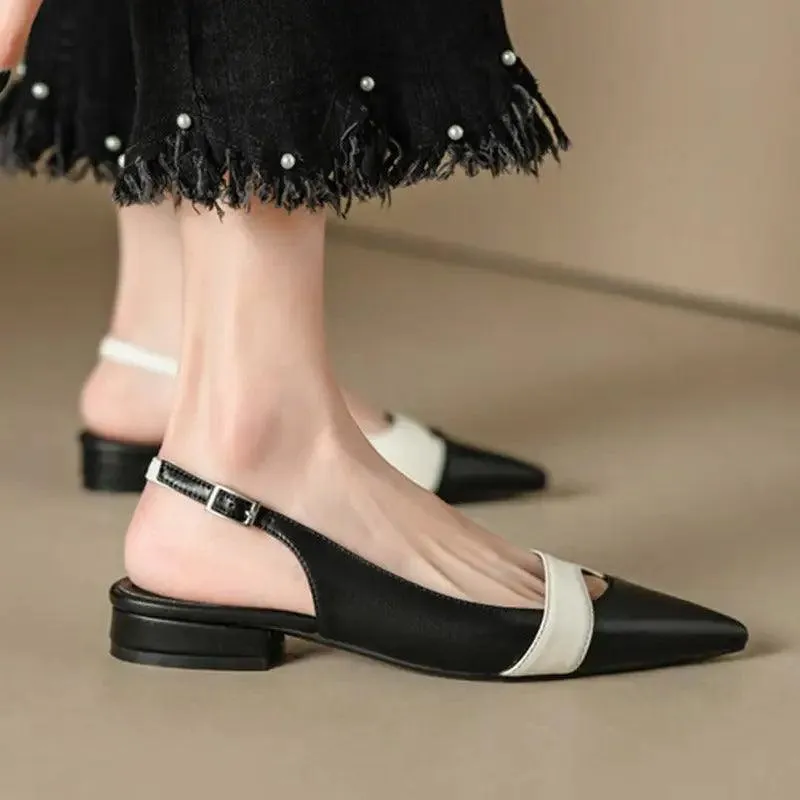 Retro Chic Closed Toe Pointed Pumps: Fashionable Summer Sandals