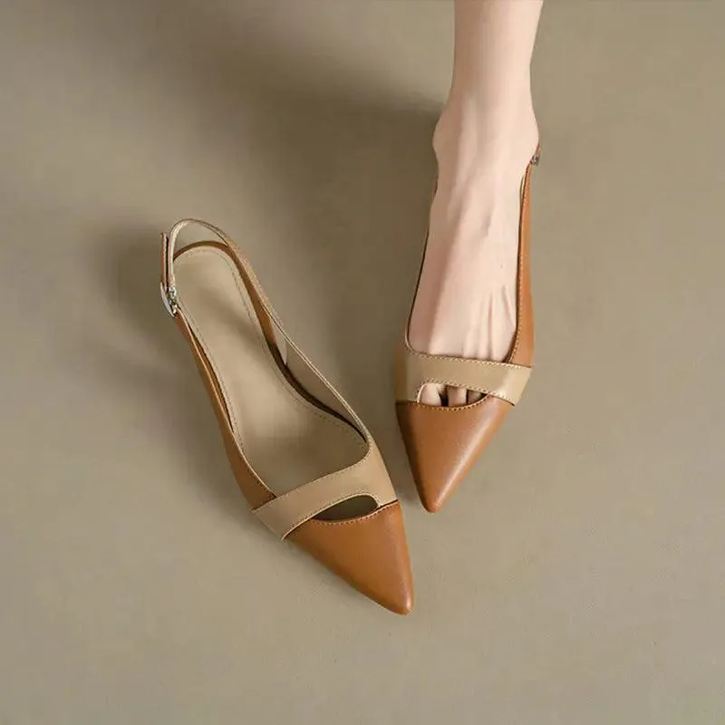 Retro Chic Closed Toe Pointed Pumps: Fashionable Summer Sandals