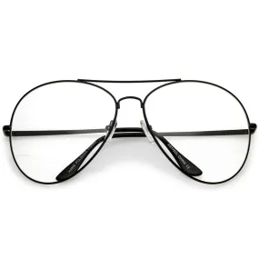 Retro Dapper Oversize Clear Lens Aviator Glasses 63mm