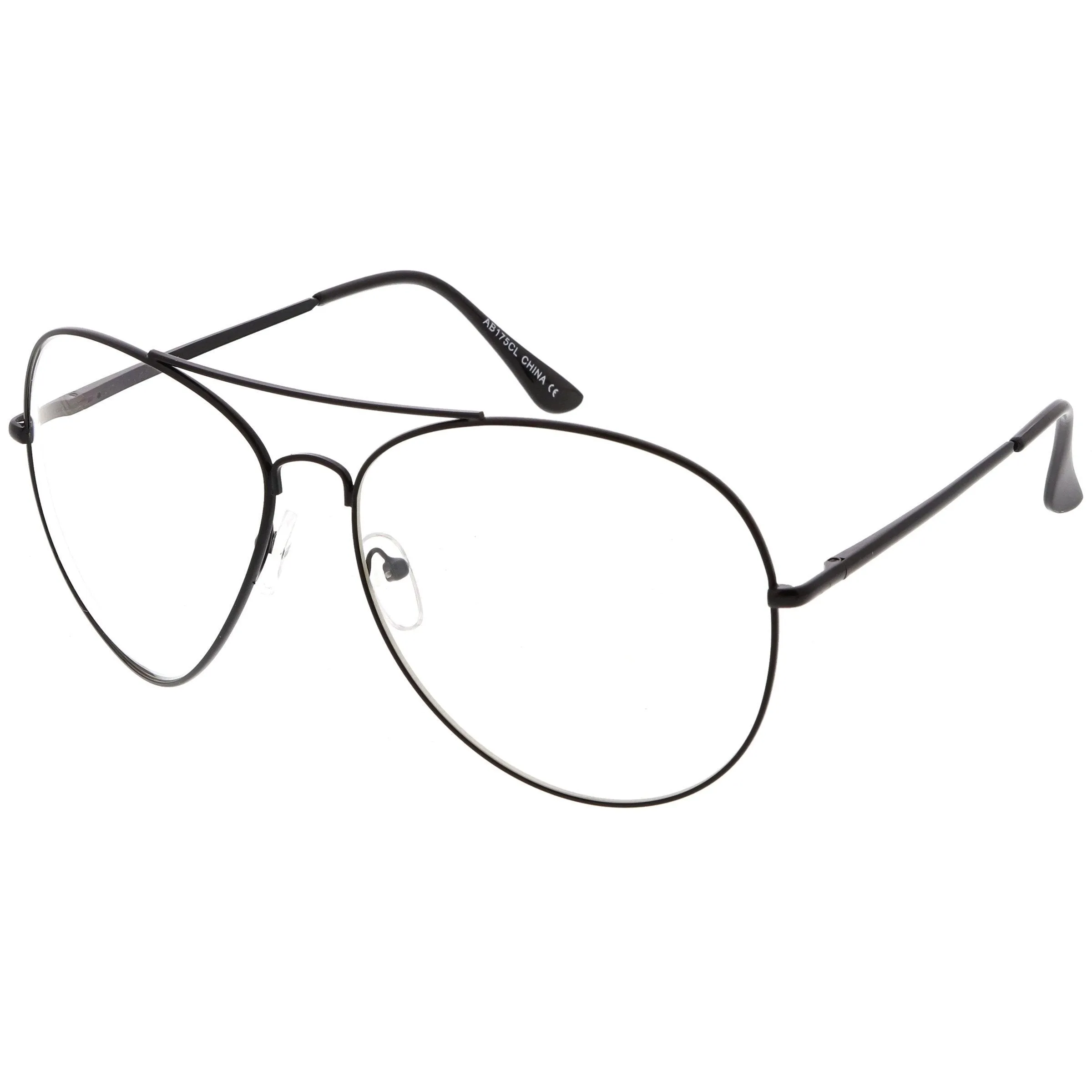 Retro Dapper Oversize Clear Lens Aviator Glasses 63mm