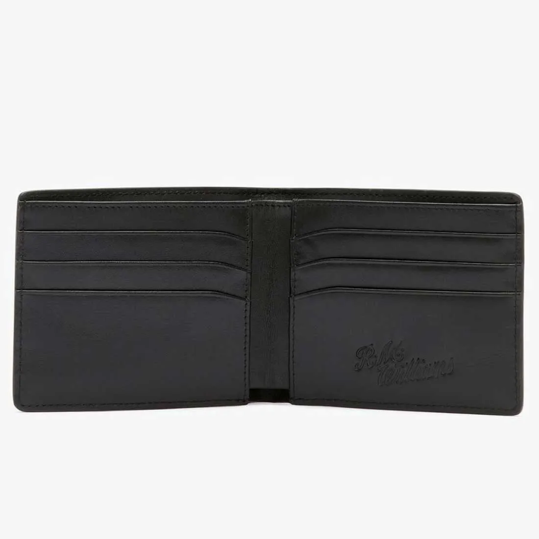 RM WILLIAMS Bi-Fold Wallet - Men's City Slim Leather - Black