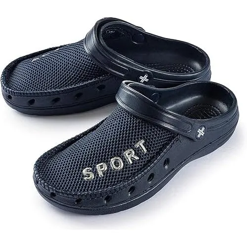 Roxoni Mens Rubber Sport Clogs with Breathable Mesh Upper