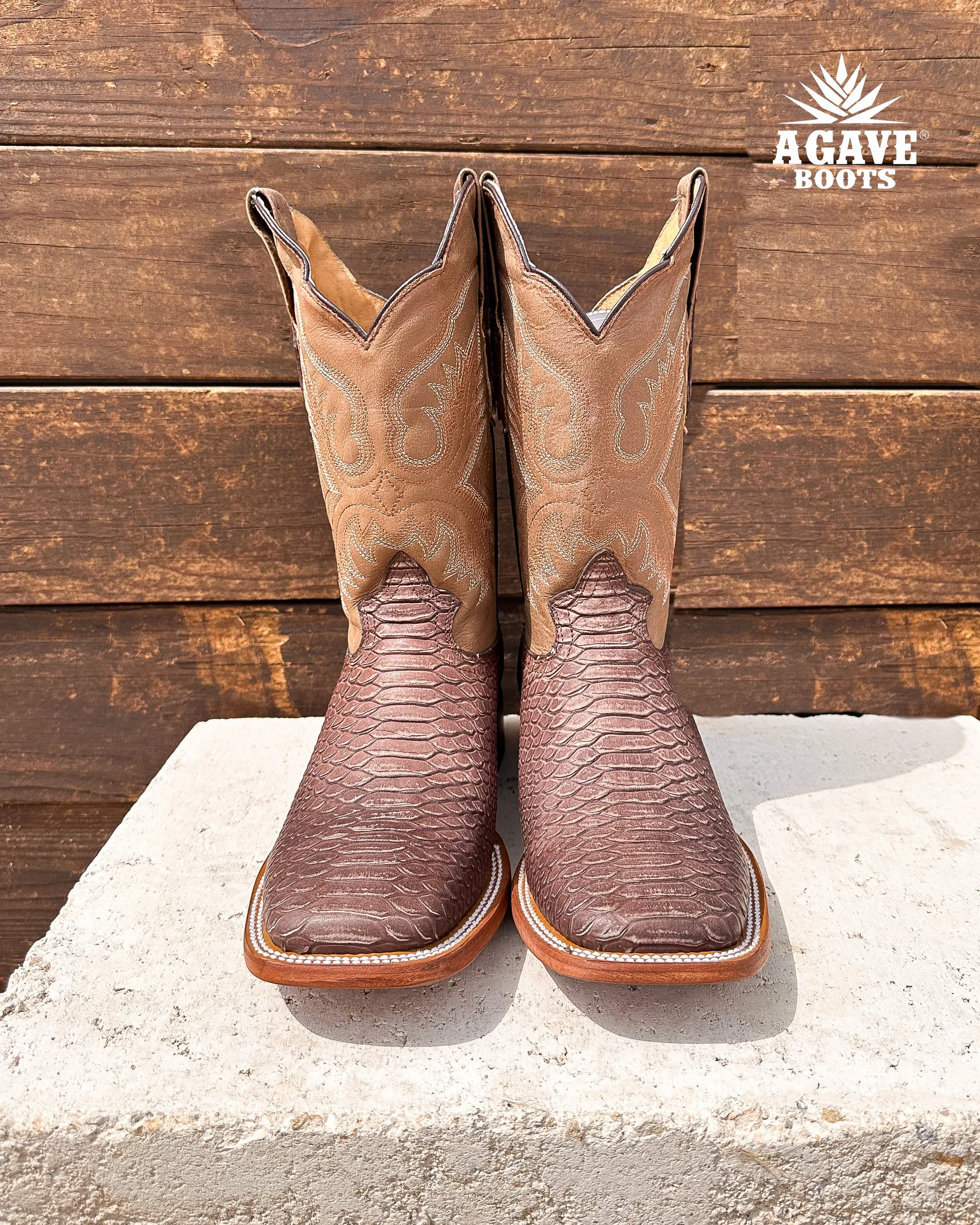 RUSTIC PYTHON | MEN SQUARE TOE WESTERN COWBOY BOOTS