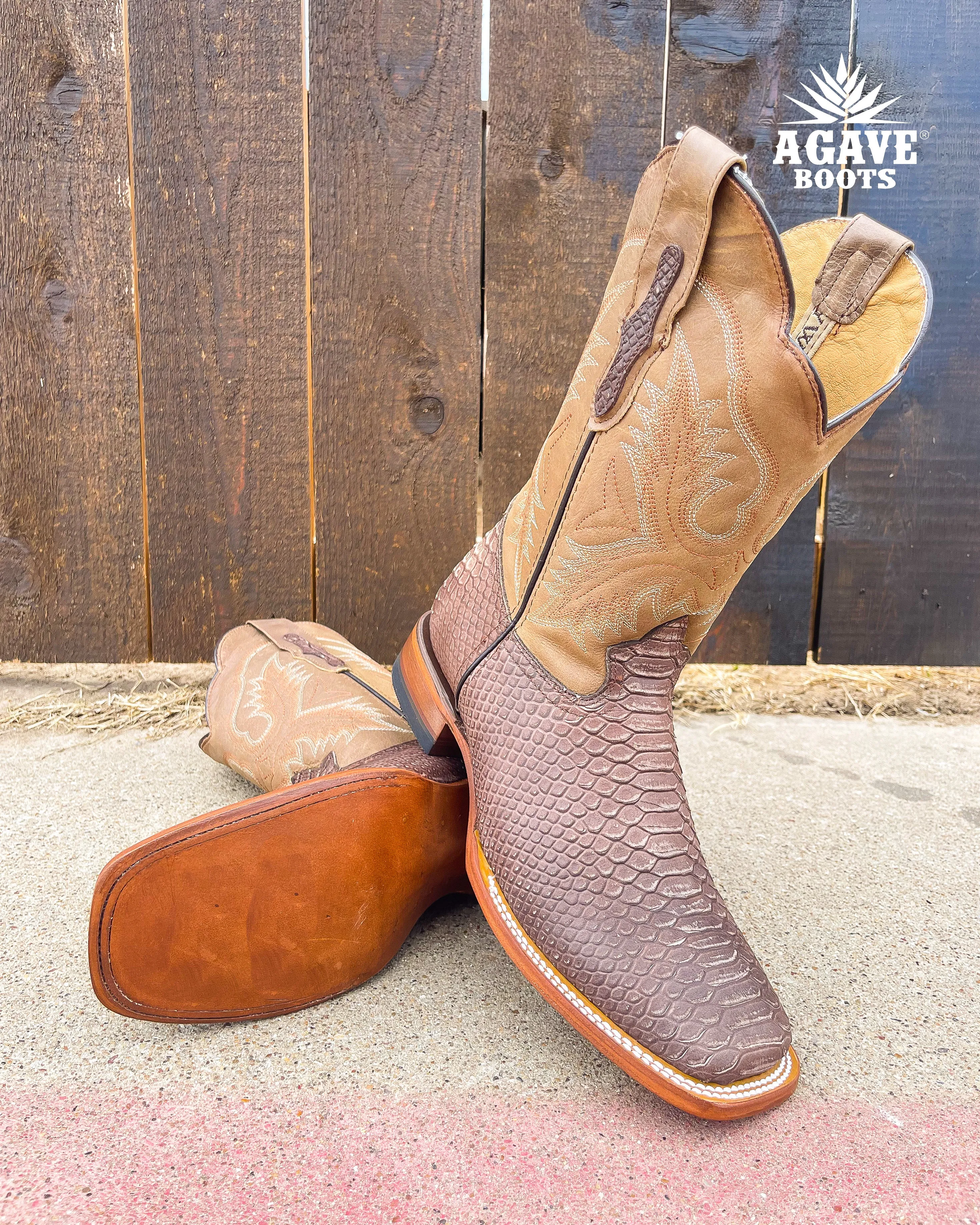 RUSTIC PYTHON | MEN SQUARE TOE WESTERN COWBOY BOOTS