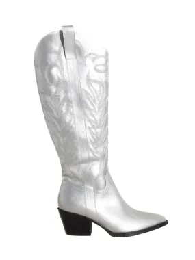 Samara Cowgirl Boot in Silver